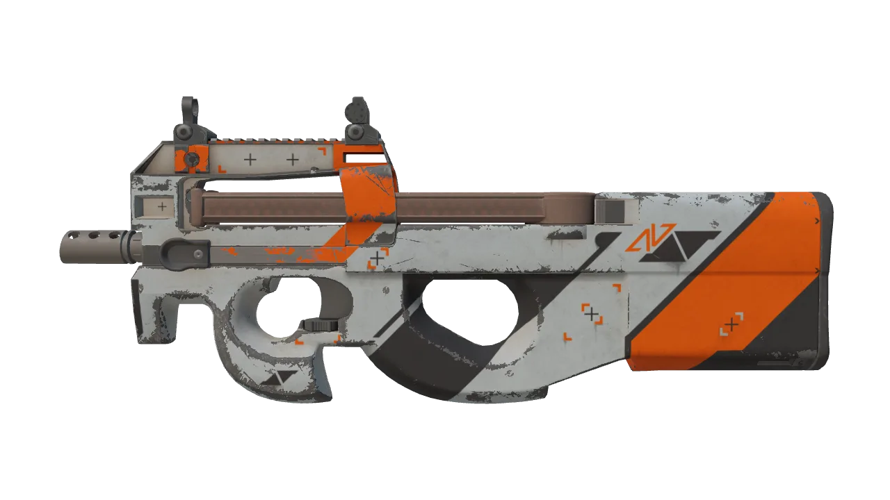 StatTrak™ P90 | Asiimov (Battle-Scarred) — Dust II light, front