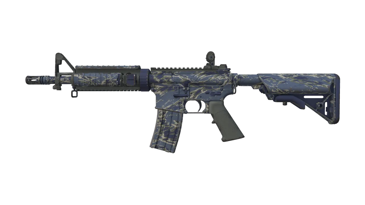 M4A4 | Naval Shred Camo (Field-Tested) — Dust II light, front