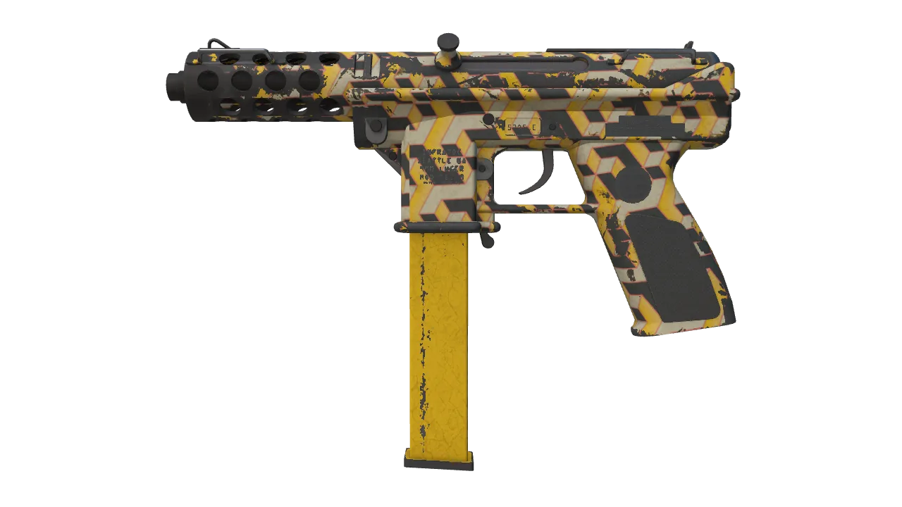 Tec-9 | Terrace (Well-Worn) — Dust II light, front