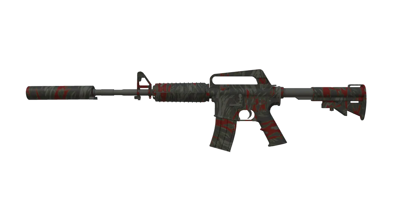 M4A1-S | Blood Tiger (Minimal Wear) — Dust II light, front