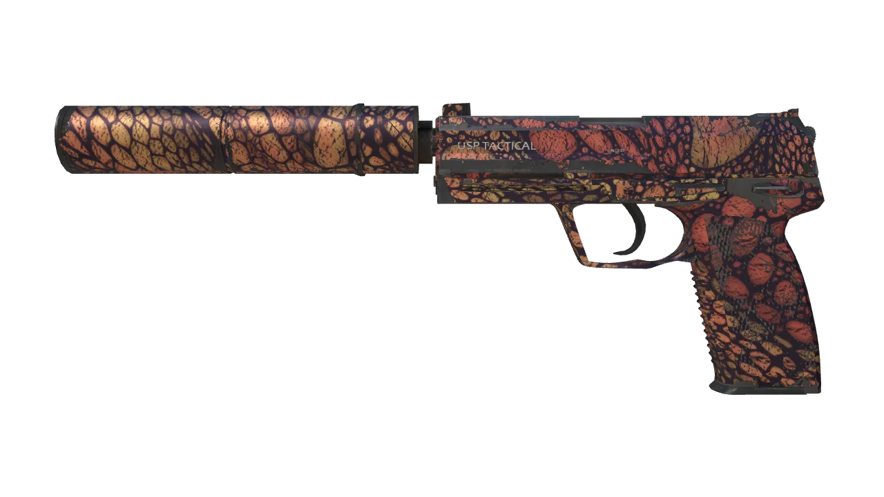 USP-S | Orange Anolis (Field-Tested) — Dust II light, front