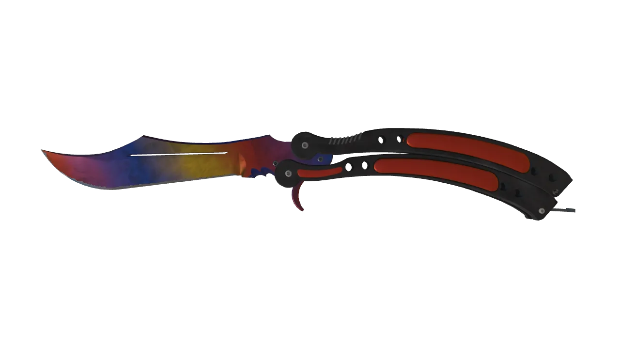 ★ Butterfly Knife | Marble Fade (Minimal Wear) — Dust II light, front