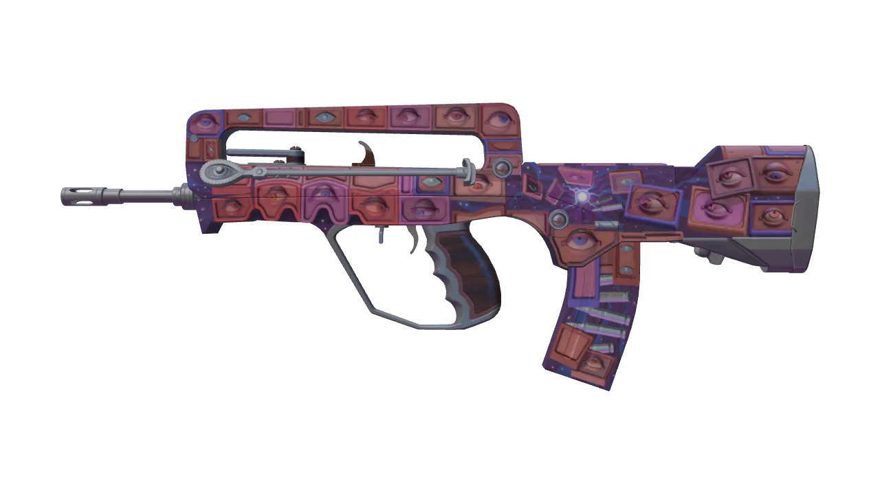 FAMAS | Rapid Eye Movement (Factory New) — Dust II light, front