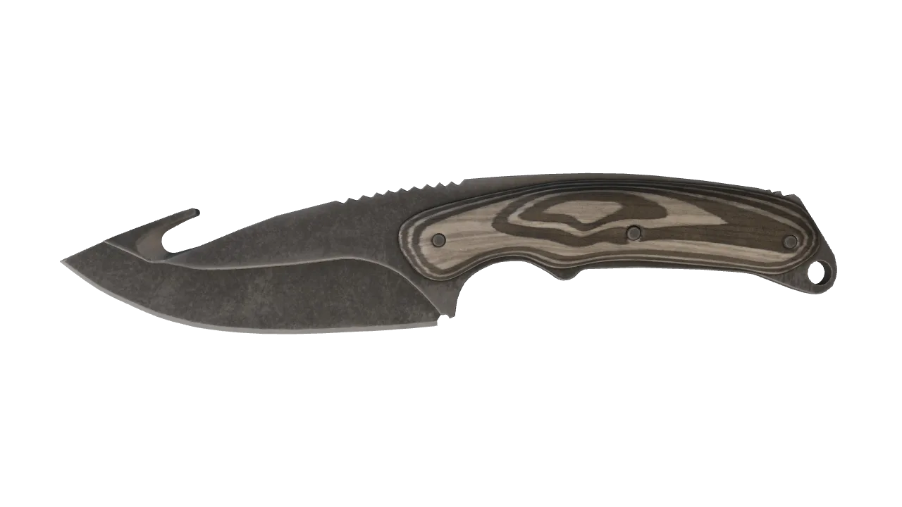 ★ Gut Knife | Black Laminate (Field-Tested) — Dust II light, front