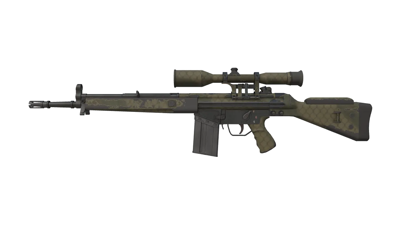 G3SG1 | Safari Mesh (Well-Worn) — Dust II light, front