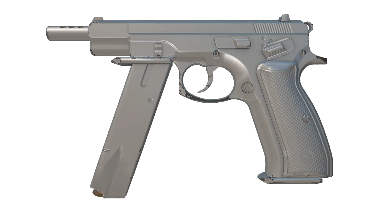 CZ75-Auto | Silver (Minimal Wear) — Dust II light, front