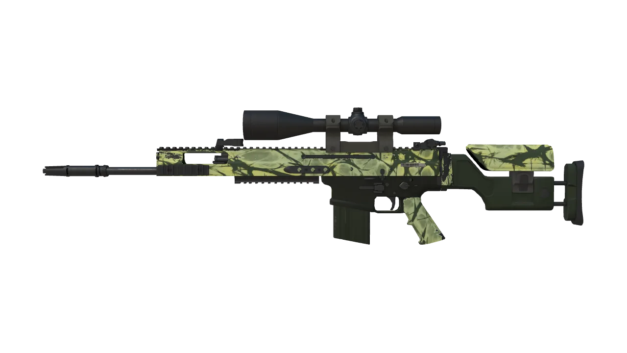 SCAR-20 | Outbreak (Factory New) — Dust II light, front