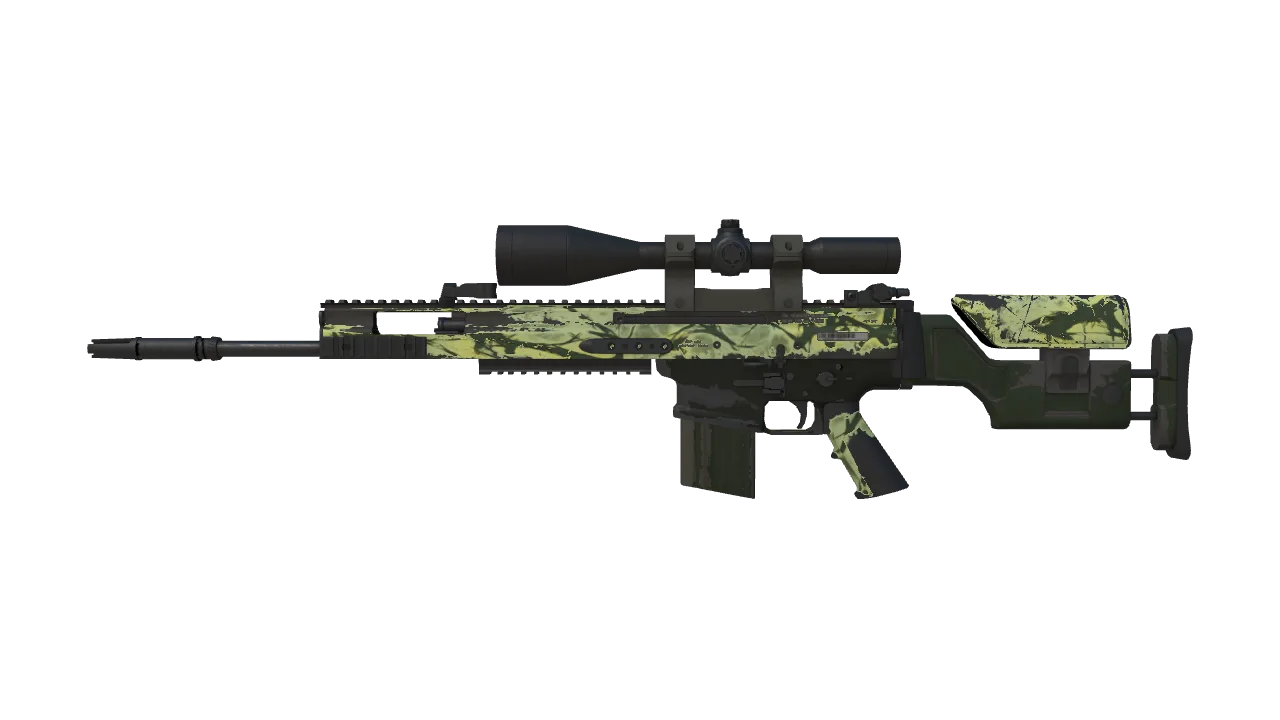 SCAR-20 | Outbreak (Field-Tested) — Dust II light, front