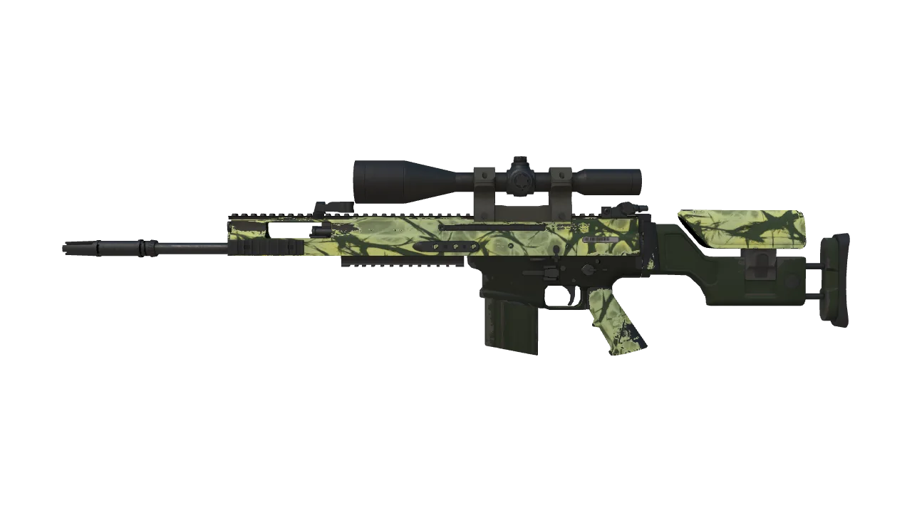SCAR-20 | Outbreak (Minimal Wear) — Dust II light, front
