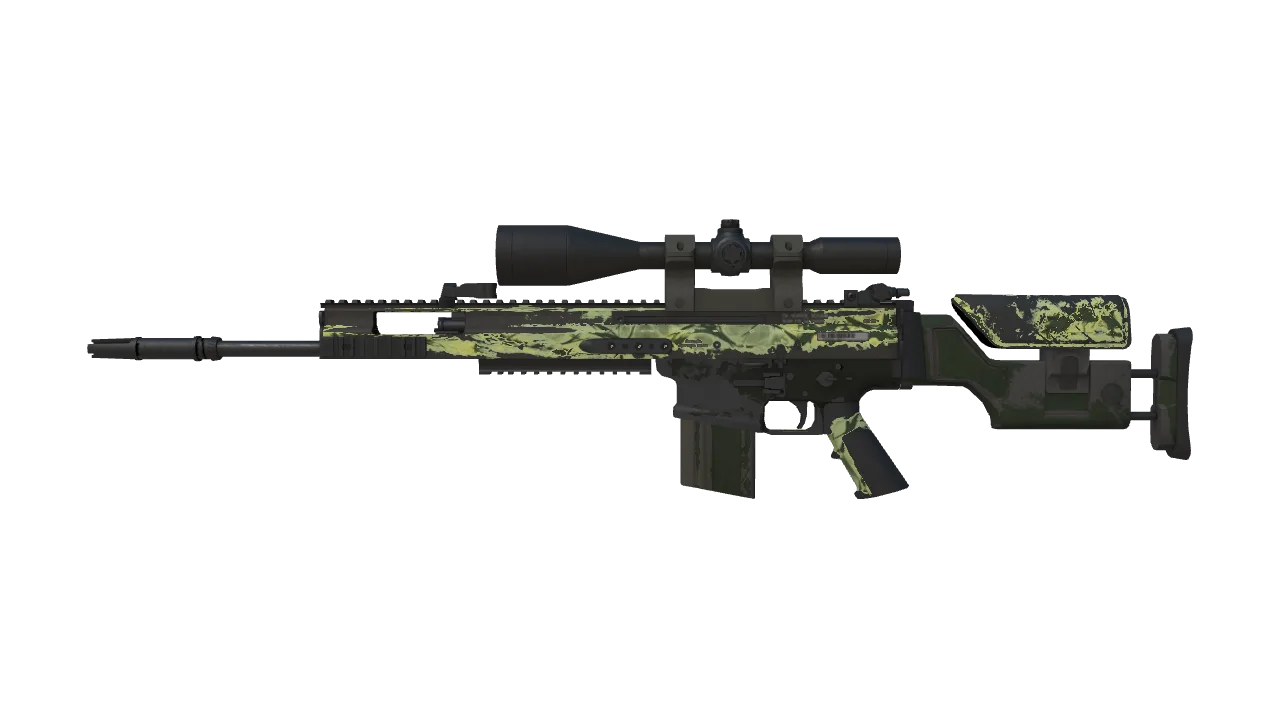 SCAR-20 | Outbreak (Well-Worn) — Dust II light, front