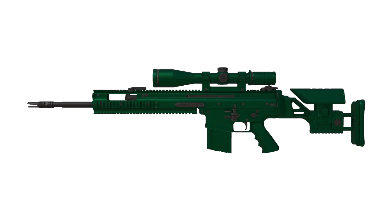 SCAR-20 | Emerald (Minimal Wear) — Dust II light, front