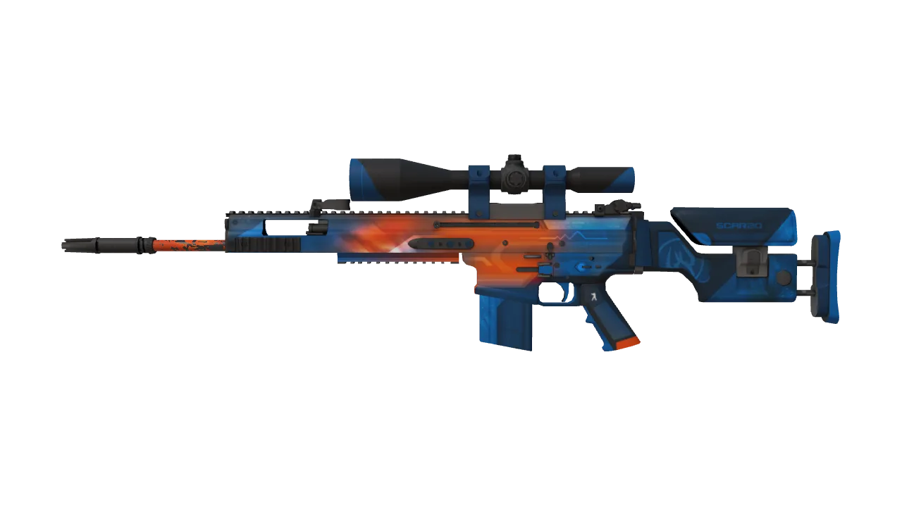 StatTrak™ SCAR-20 | Cardiac (Minimal Wear) — Dust II light, front