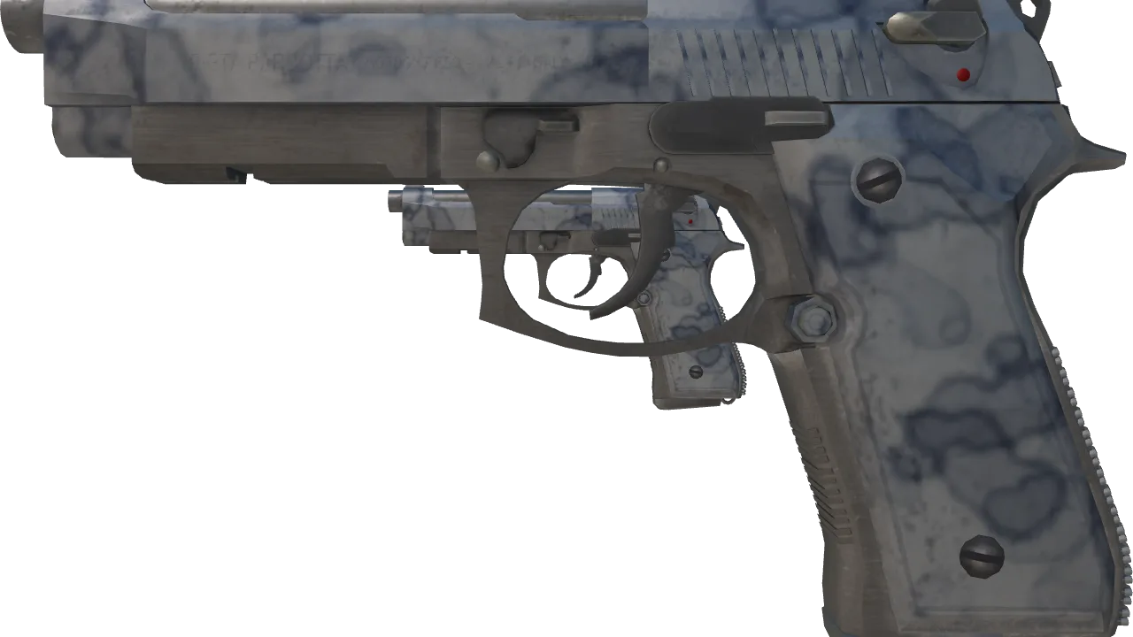 Dual Berettas | Stained (Minimal Wear) — Dust II light, front