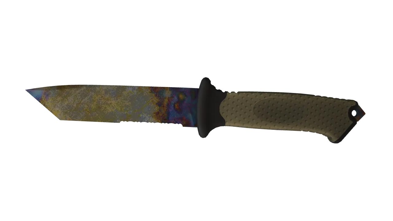 ★ Ursus Knife | Case Hardened (Battle-Scarred) — Dust II light, front