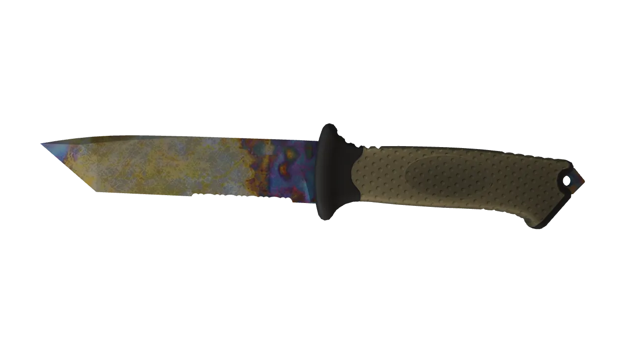 ★ Ursus Knife | Case Hardened (Well-Worn) — Dust II light, front