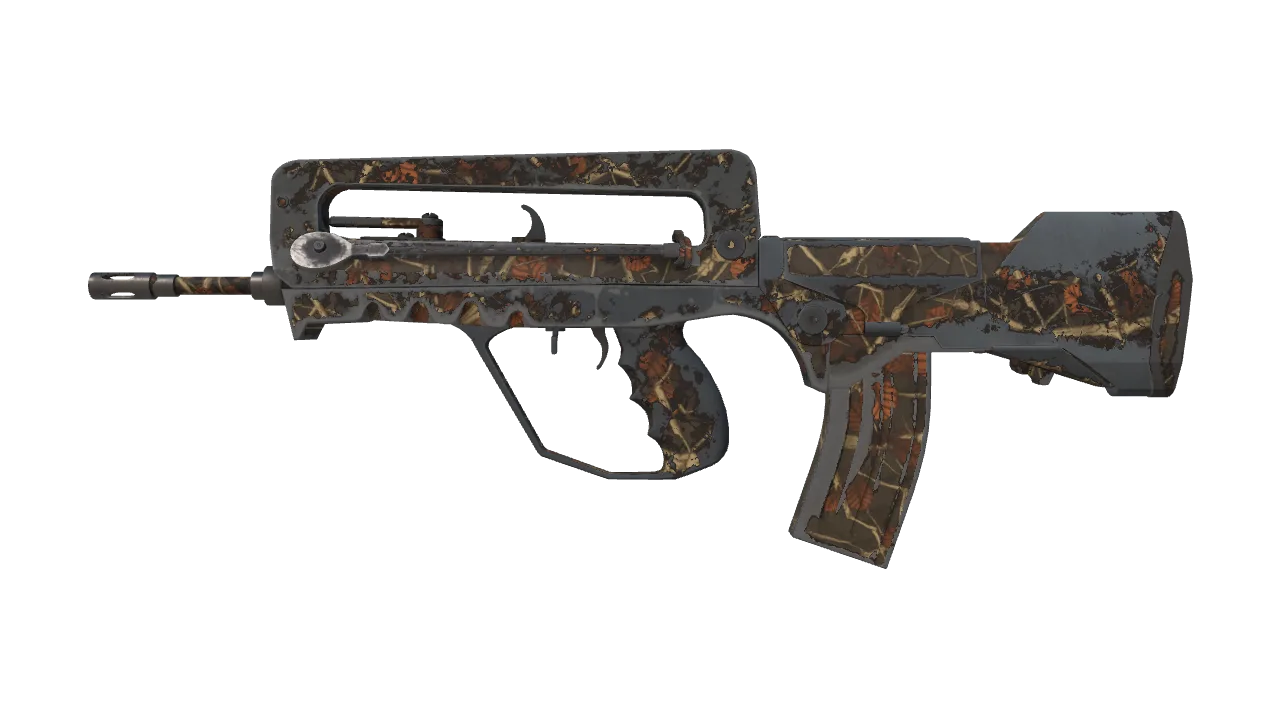 FAMAS | Crypsis (Battle-Scarred) — Dust II light, front