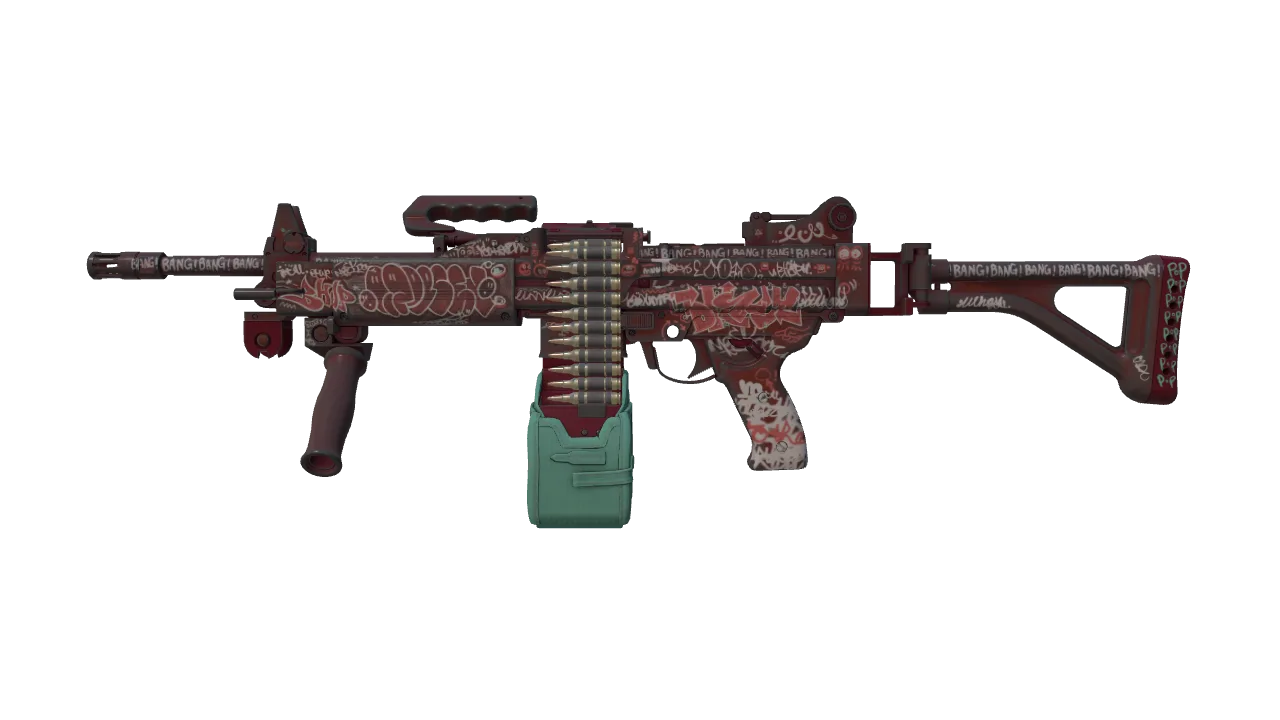 Negev | Wall Bang (Factory New) — Dust II light, front