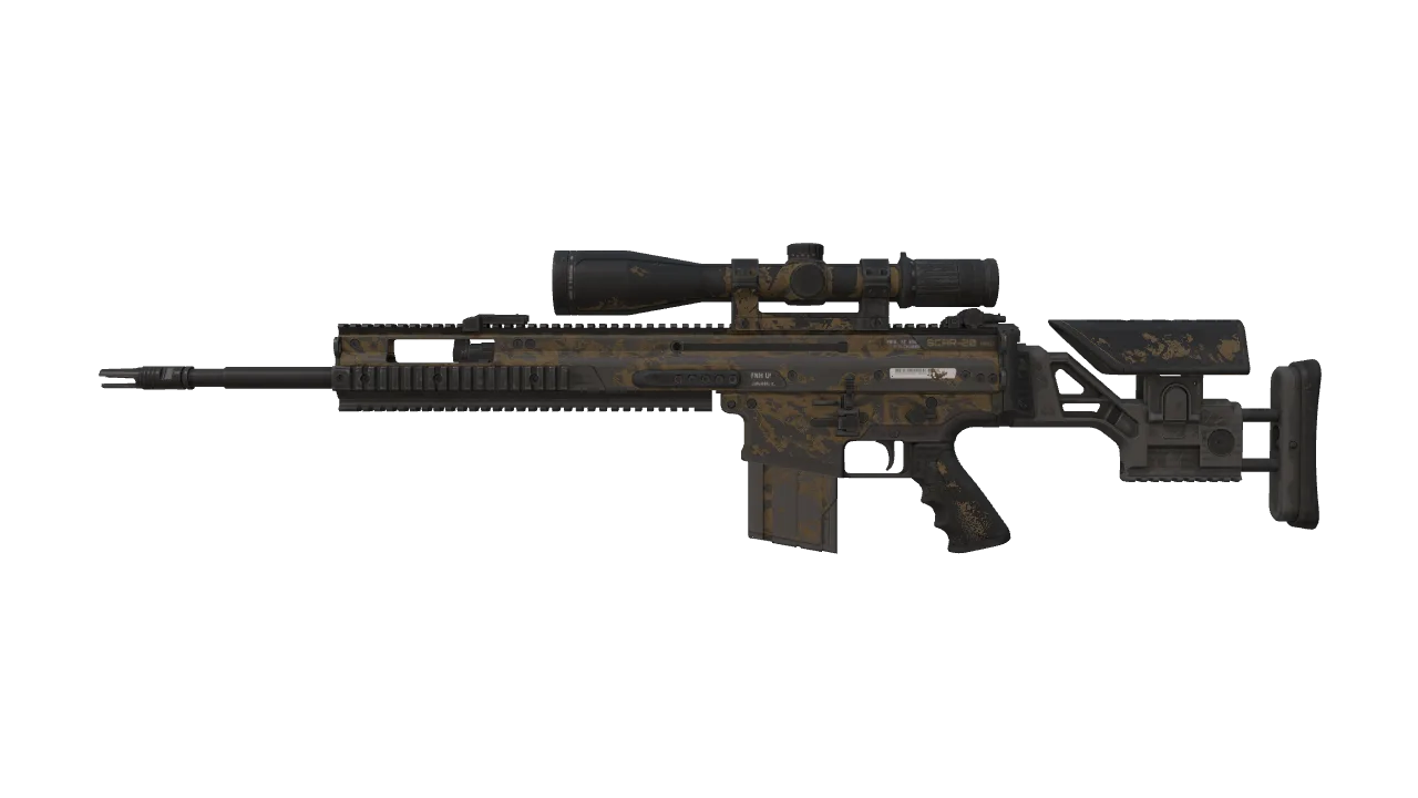 SCAR-20 | Sirocco Script (Battle-Scarred) — Dust II light, front