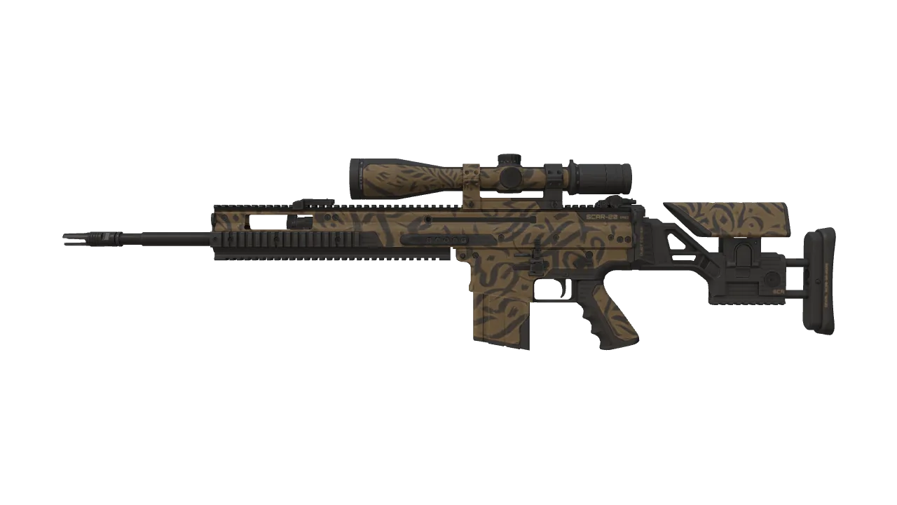 SCAR-20 | Sirocco Script (Factory New) — Dust II light, front