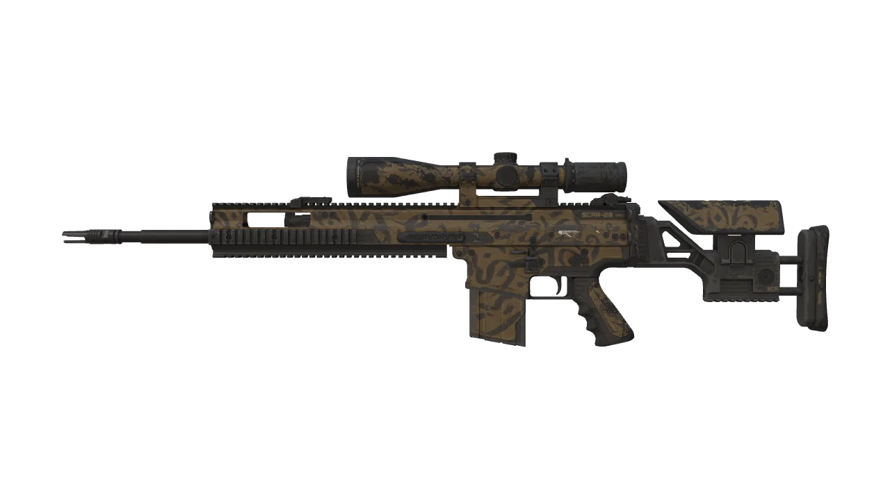 Souvenir SCAR-20 | Sirocco Script (Well-Worn) — Dust II light, front