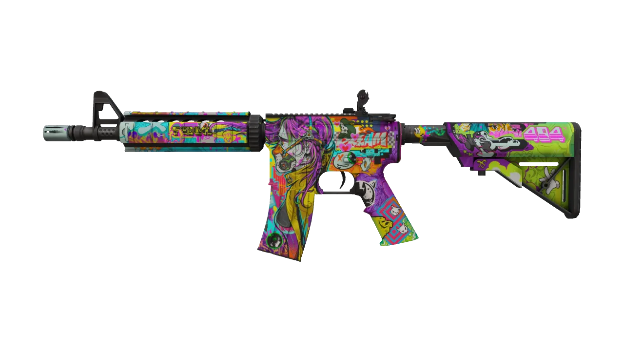 M4A4 | In Living Color (Factory New) — Dust II light, front