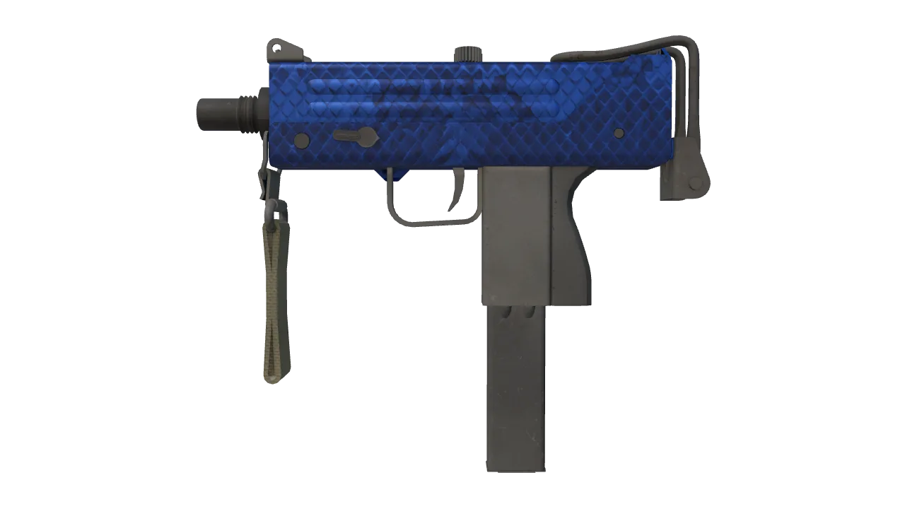 MAC-10 | Lapis Gator (Factory New) — Dust II light, front
