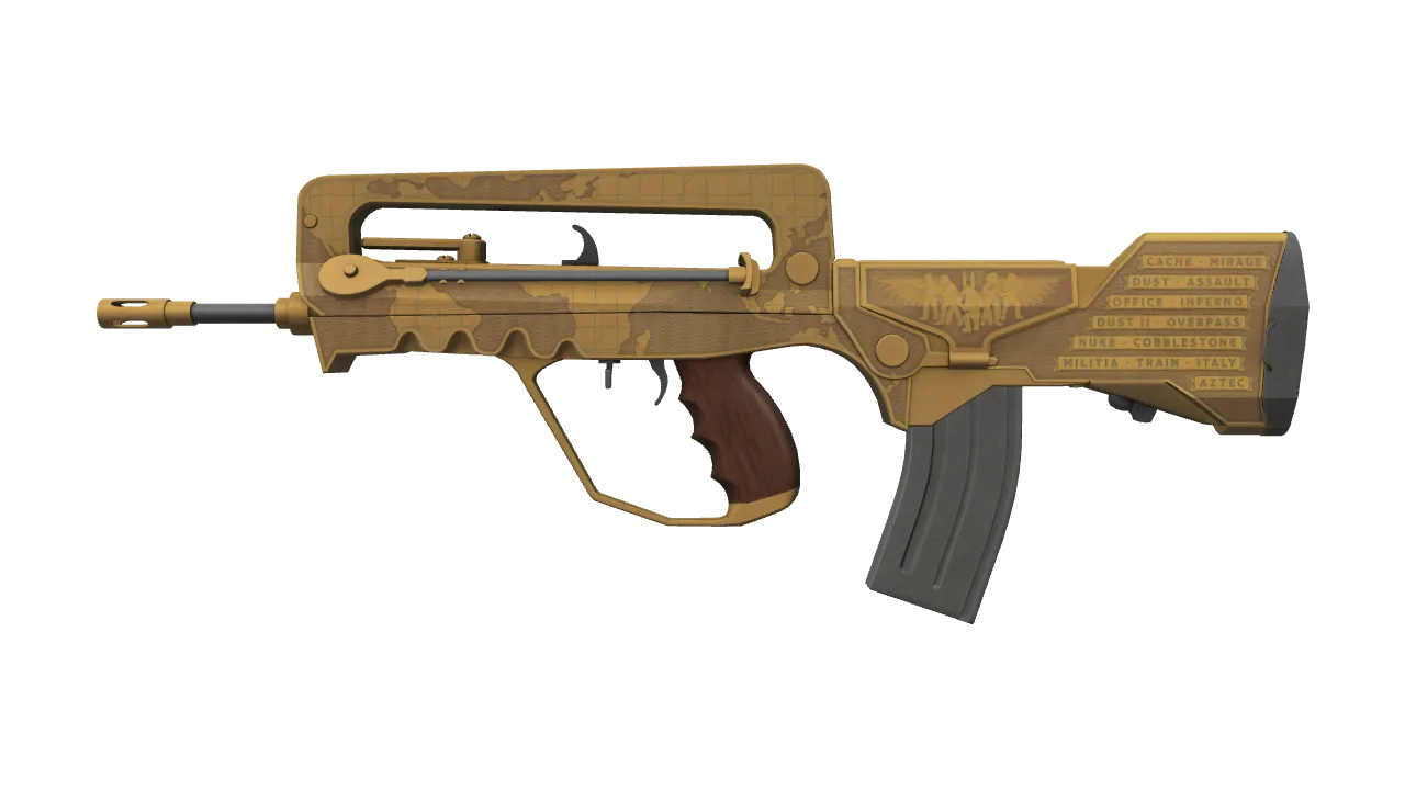 FAMAS | Commemoration (Field-Tested) — Dust II light, front