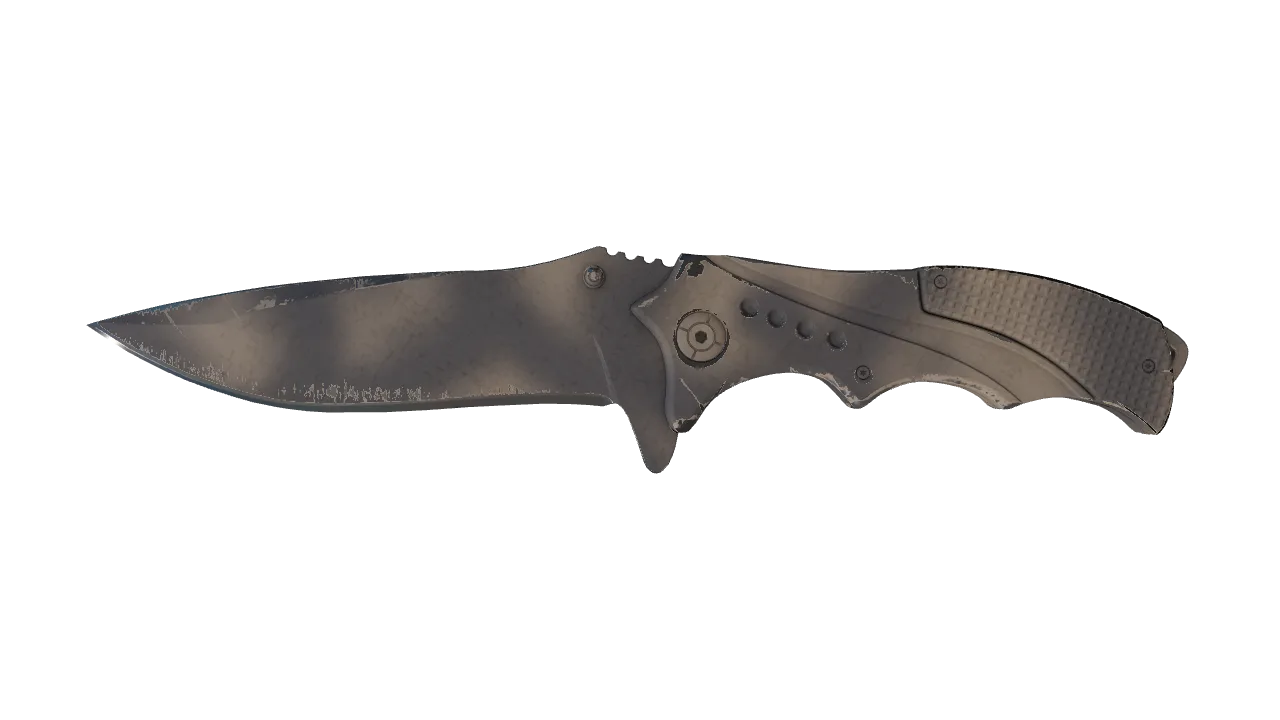 ★ Nomad Knife | Scorched (Well-Worn) — Dust II light, front