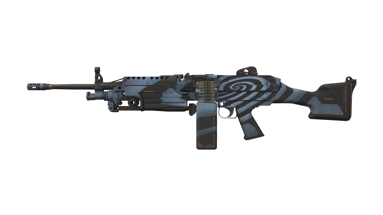 M249 | Hypnosis (Factory New) — Dust II light, front