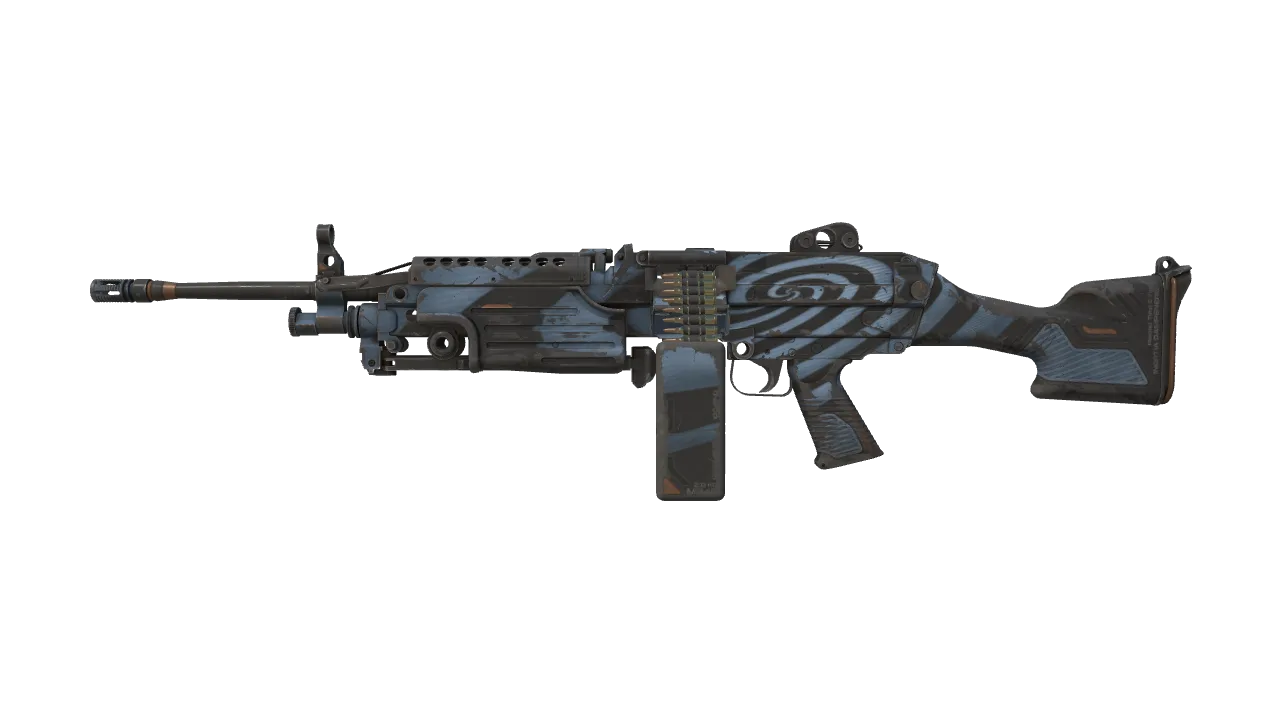 StatTrak™ M249 | Hypnosis (Well-Worn) — Dust II light, front