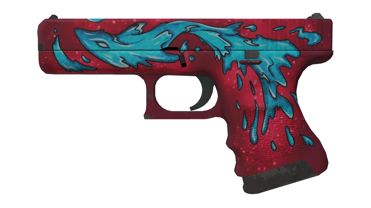 Souvenir Glock-18 | Water Elemental (Minimal Wear) — Dust II light, front