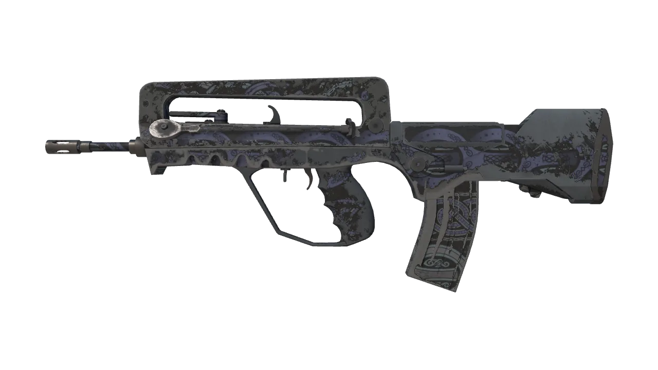 FAMAS | Night Borre (Battle-Scarred) — Dust II light, front