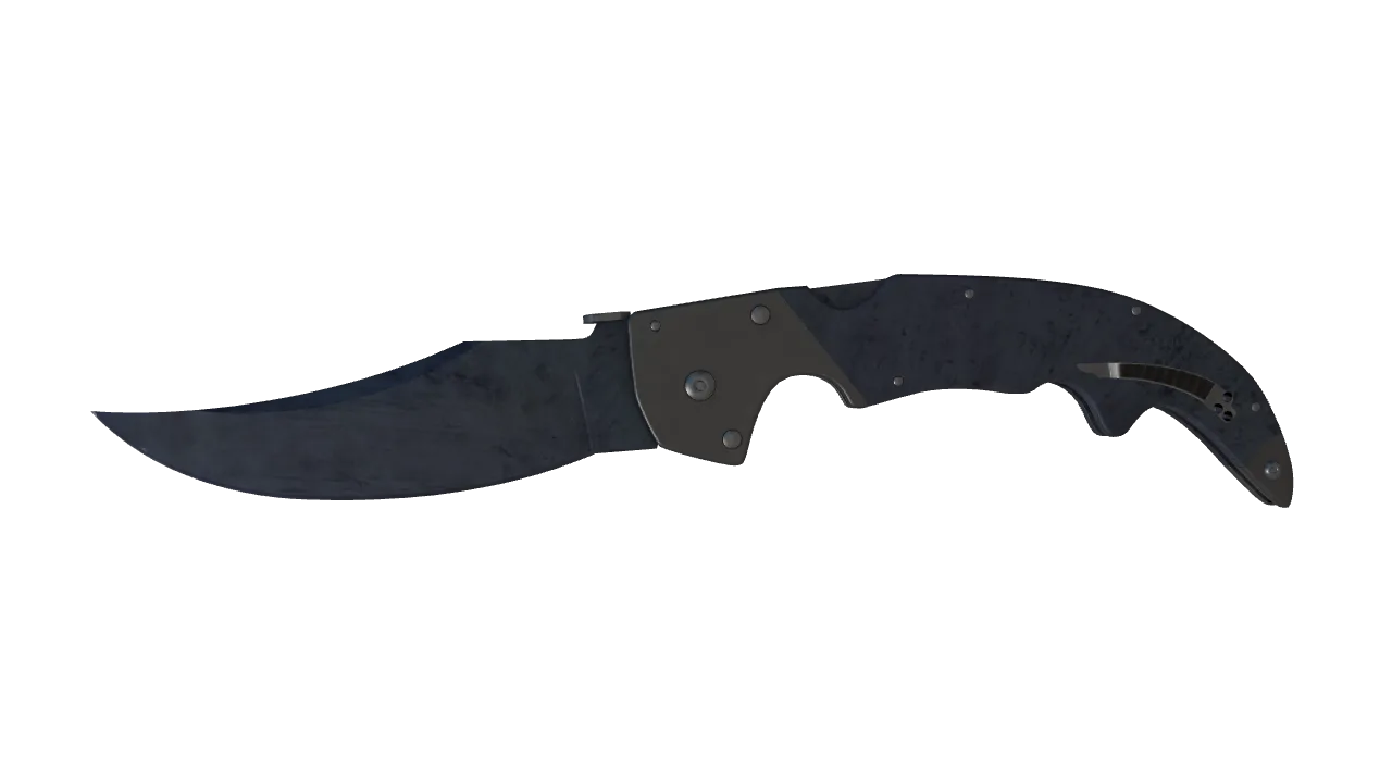 ★ Falchion Knife | Blue Steel (Well-Worn) — Dust II light, front