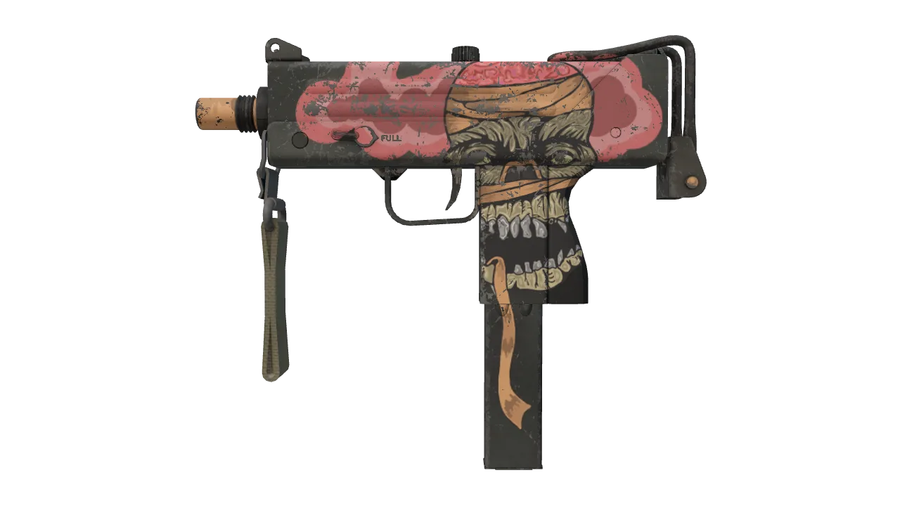 MAC-10 | Curse (Battle-Scarred) — Dust II light, front