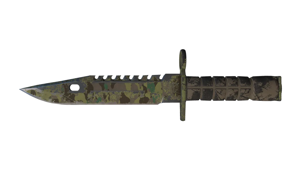 ★ M9 Bayonet | Boreal Forest (Well-Worn) — Dust II light, front