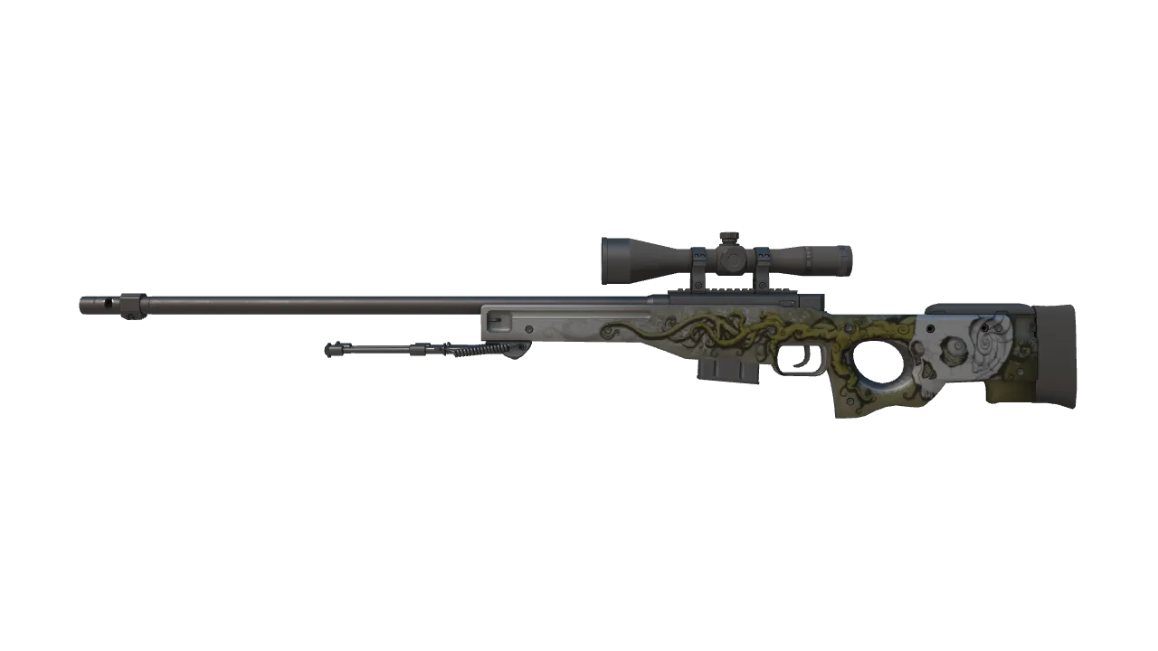 StatTrak™ AWP | Worm God (Minimal Wear) — Dust II light, front
