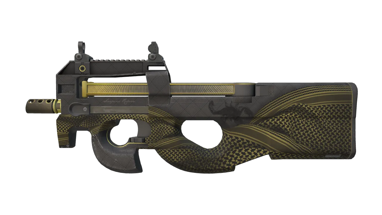 P90 | Desert Warfare (Factory New) — Dust II light, front