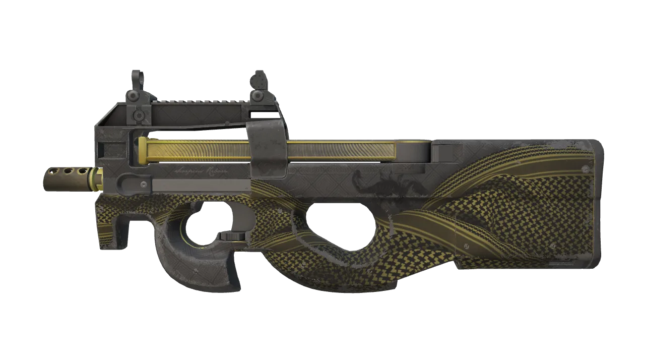 P90 | Desert Warfare (Field-Tested) — Dust II light, front