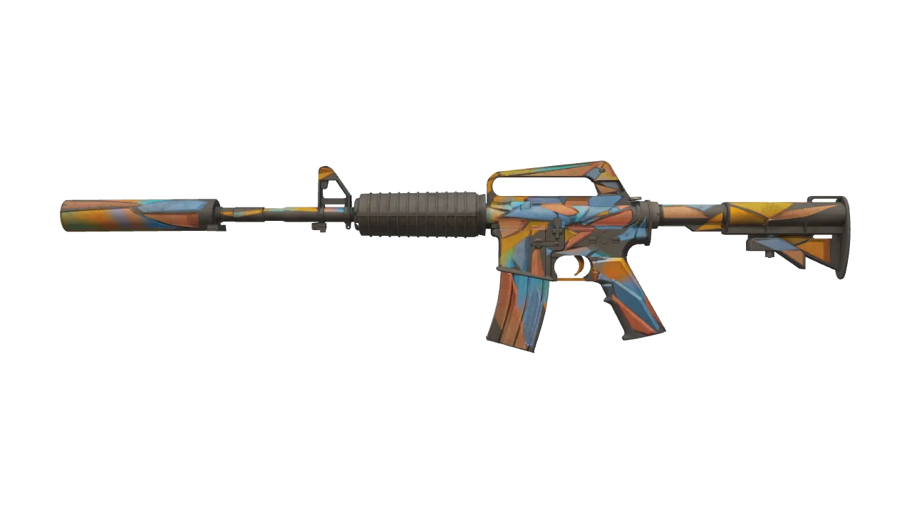 M4A1-S | Leaded Glass (Battle-Scarred) — Dust II light, front