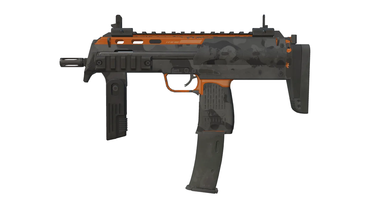 MP7 | Urban Hazard (Well-Worn) — Dust II light, front