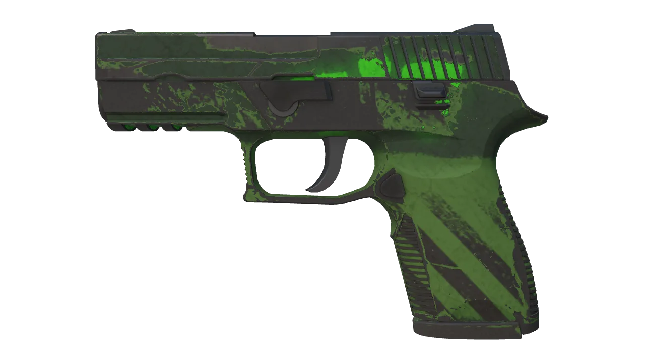 P250 | Nuclear Threat (Well-Worn) — Dust II light, front