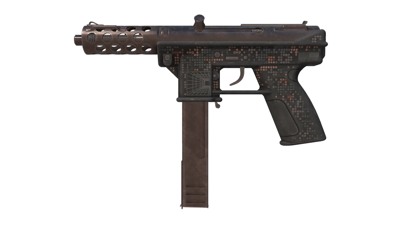 Souvenir Tec-9 | Perimeter (Well-Worn) — Dust II light, front