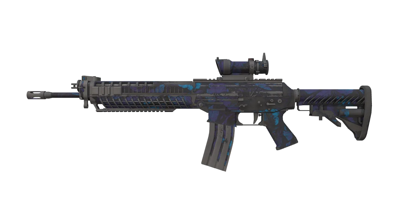 SG 553 | Aloha (Battle-Scarred) — Dust II light, front