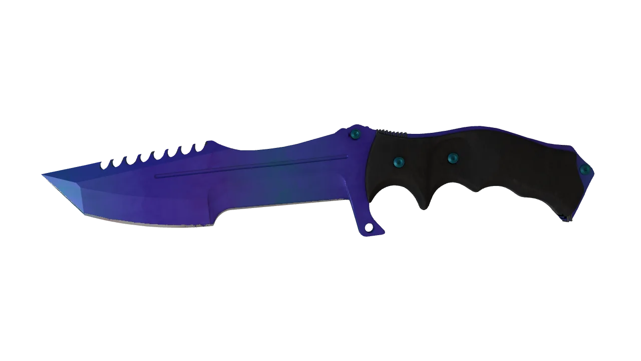 ★ Huntsman Knife | Doppler (Sapphire) (Factory New) — Dust II light, front