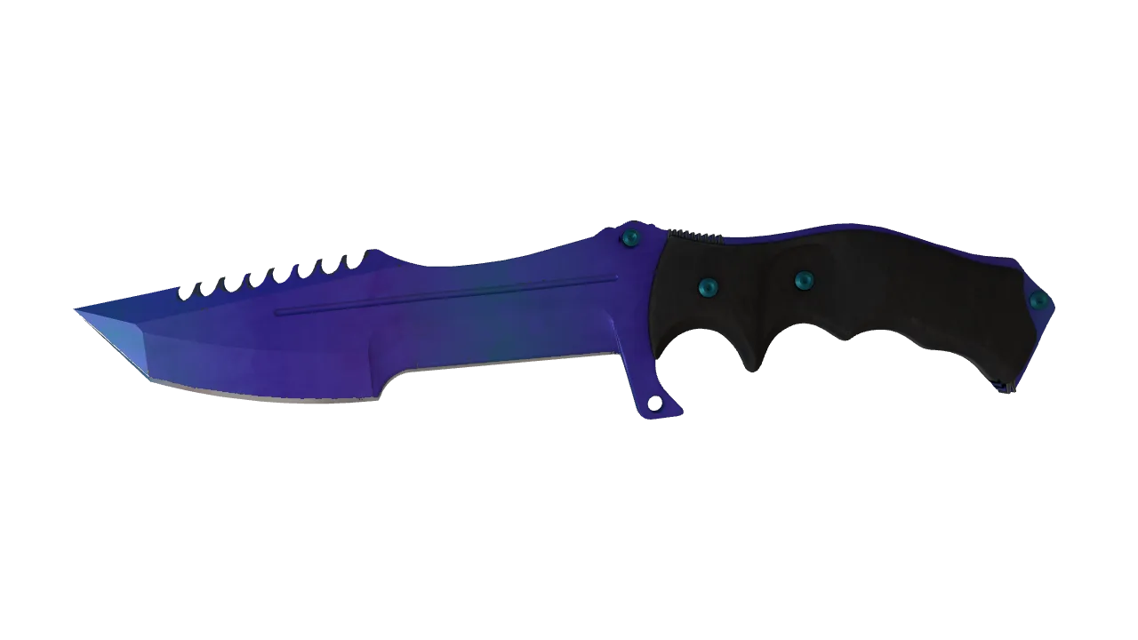 ★ Huntsman Knife | Doppler (Sapphire) (Minimal Wear) — Dust II light, front