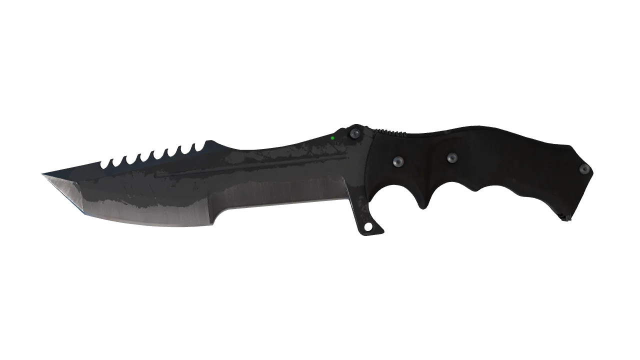 StatTrak™ ★ Huntsman Knife | Night (Battle-Scarred) — Dust II light, front