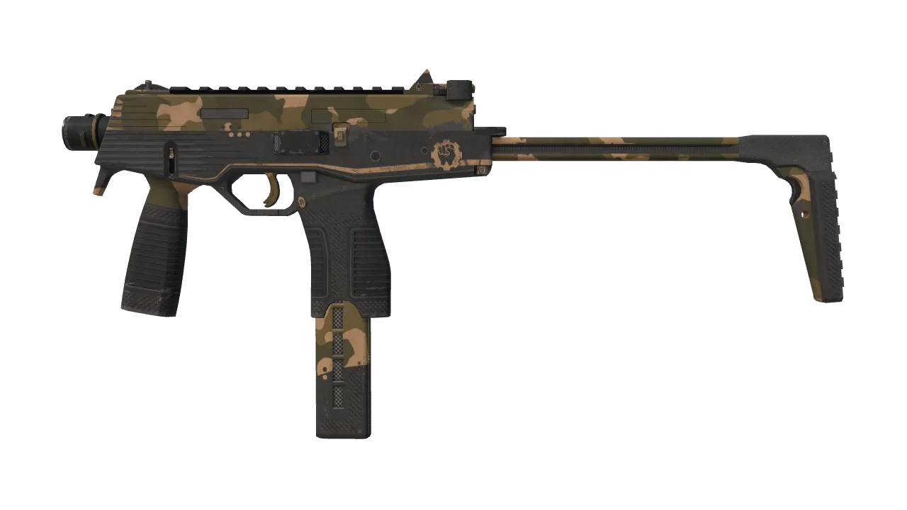MP9 | Black Sand (Battle-Scarred) — Dust II light, front