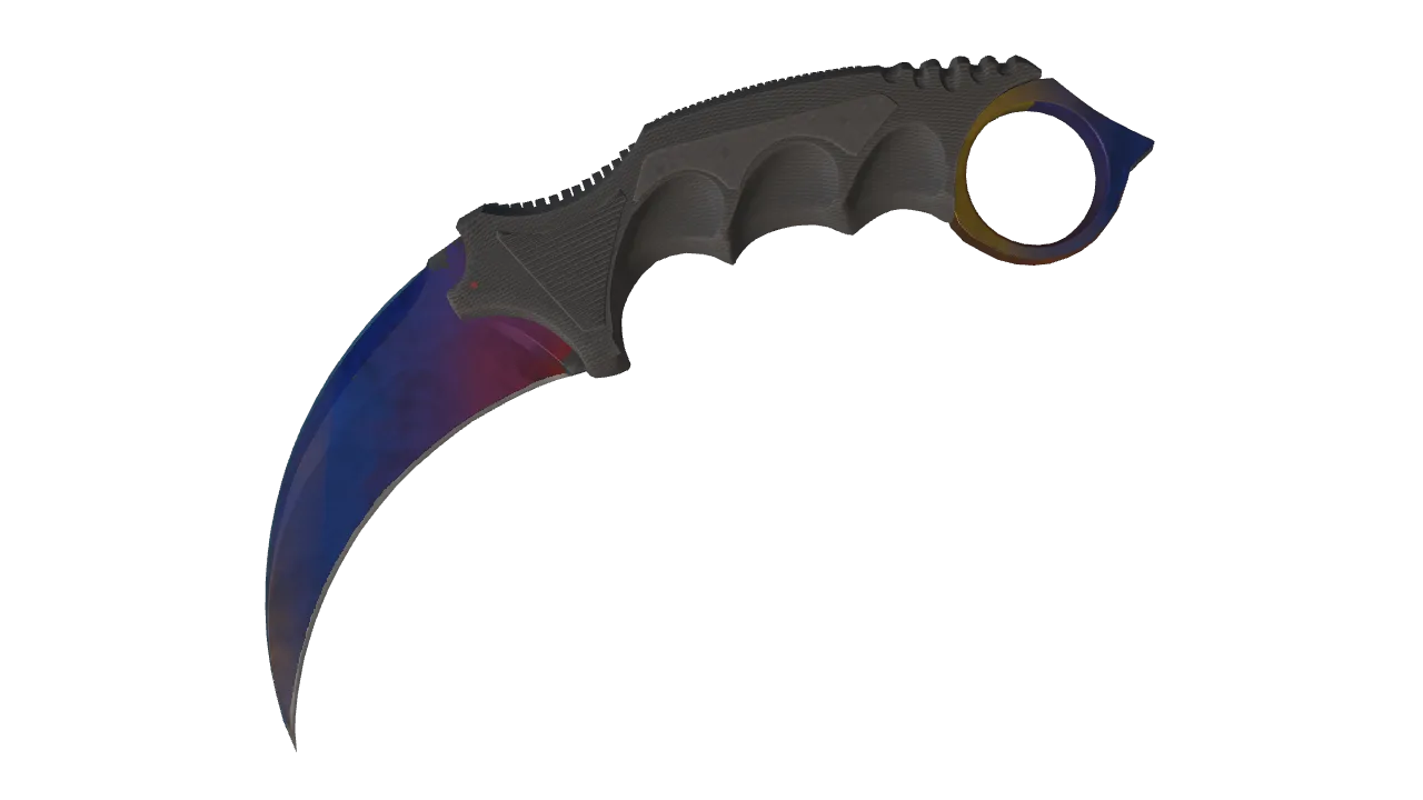 ★ Karambit | Marble Fade (Minimal Wear) — Dust II light, front