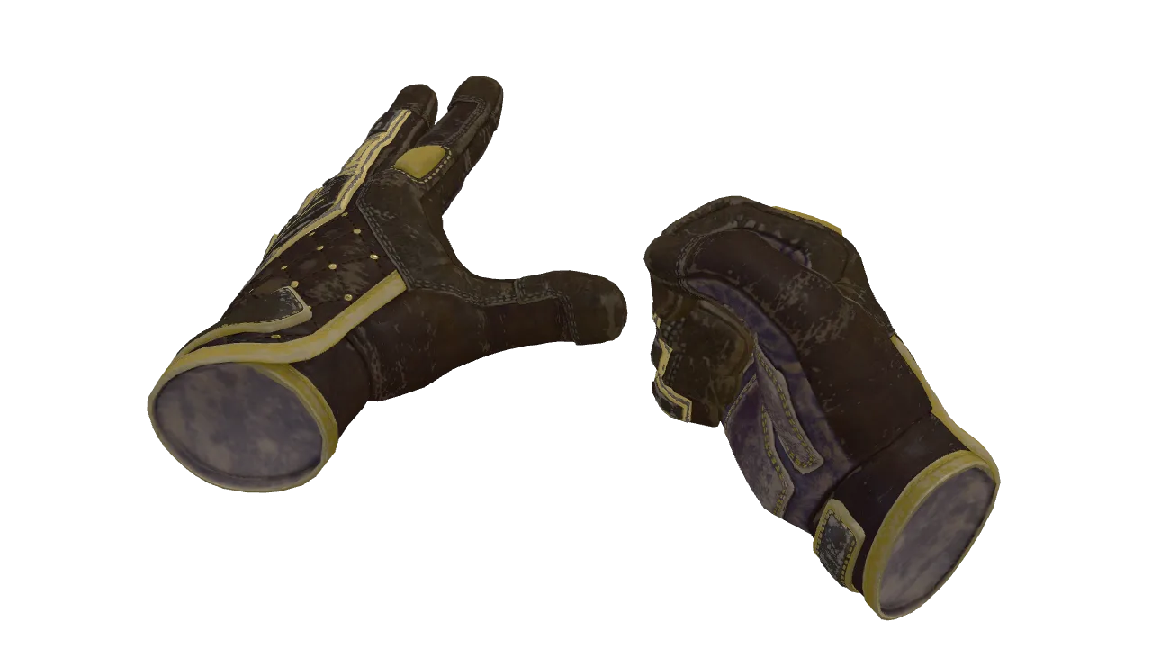 ★ Specialist Gloves | Chocolate Chesterfield (Battle-Scarred) — Dust II light, front