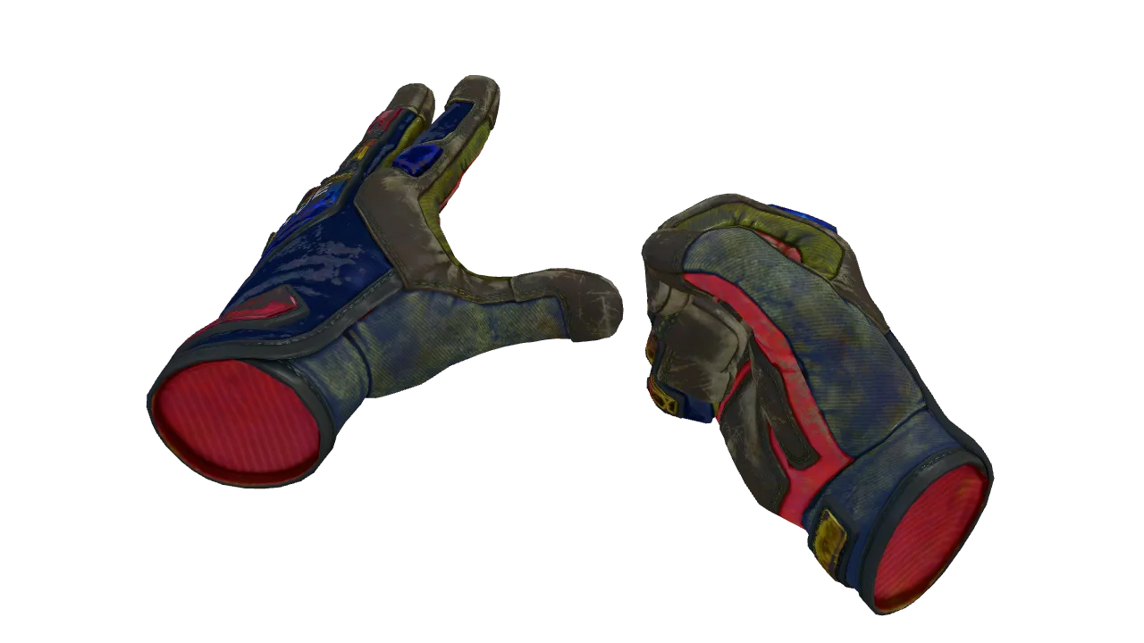 ★ Specialist Gloves | Marble Fade (Battle-Scarred) — Dust II light, front